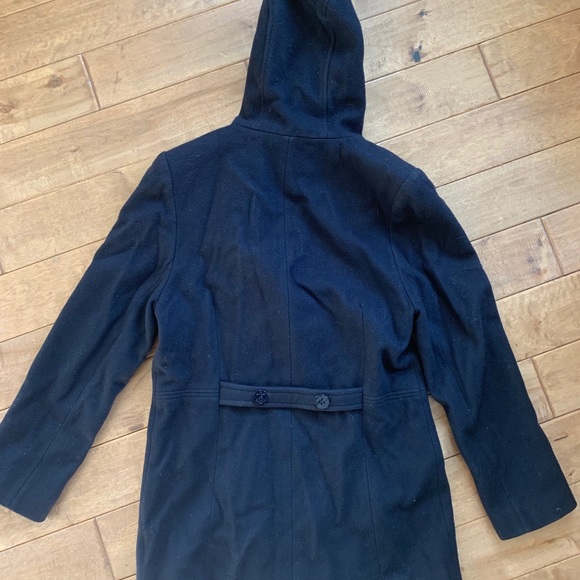 JASON KOLE BRAND NAVY LONG PEA COAT SZ S - Picture 3 of 10